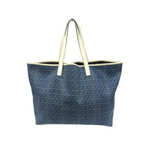 Gucci Denim Canvas GG Leather Tote BagShoulder Bag Blue White
